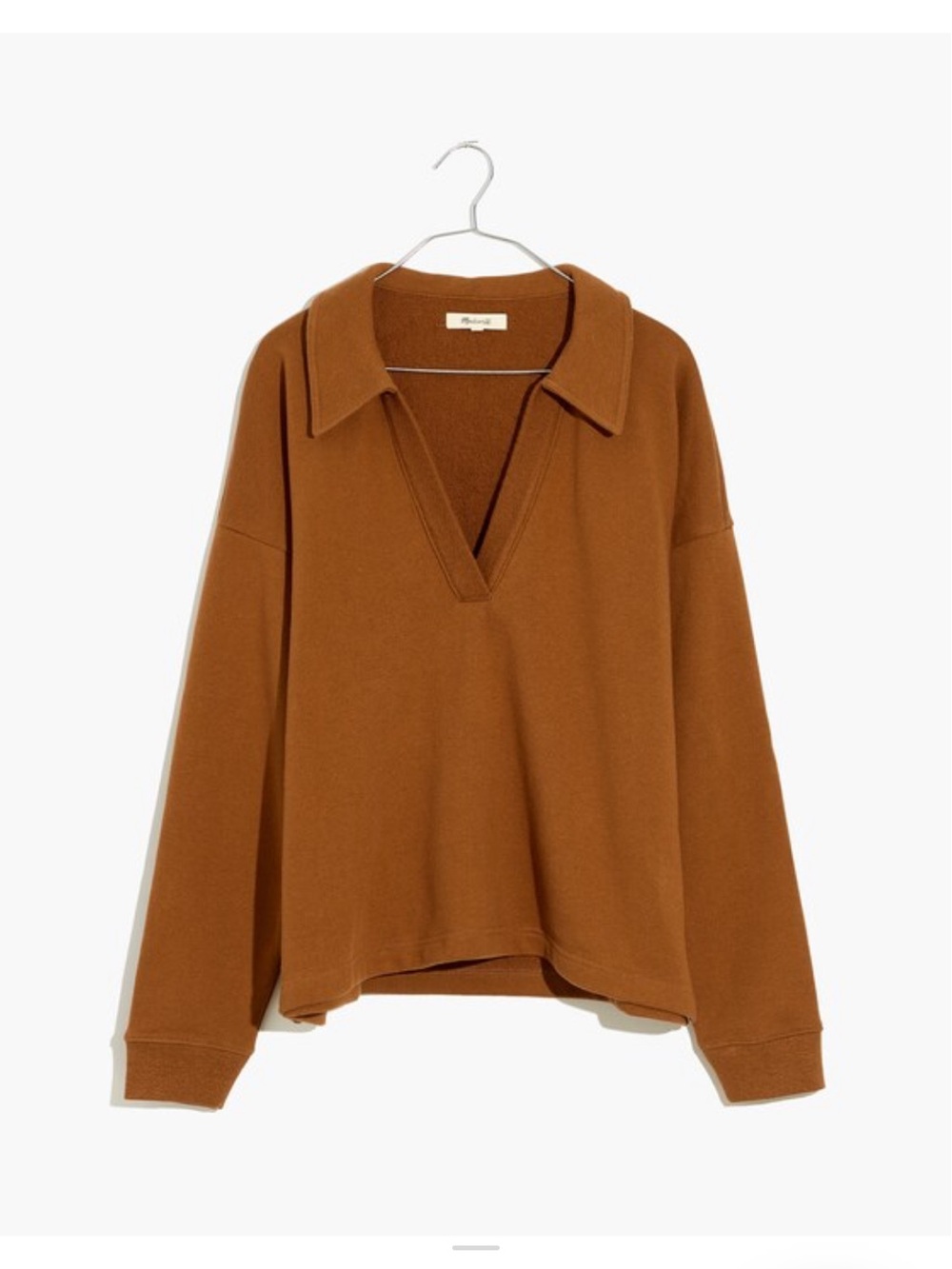 Madewell Cotton-Hemp Oversized Polo Sweatshirt